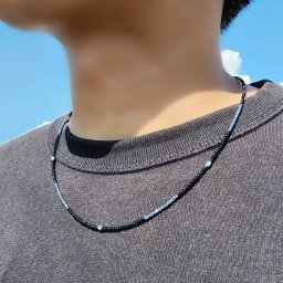 K18WG ホワイトゴールド（マルチ＆ナツメカット） ブラックスピネル テラヘルツ ネックレス 魅了するオーラ エナジーストーン 芸能人やスポーツ選手も愛用 長さの調整も可能 プレゼント 贈り物 ギフト