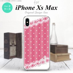 iPhoneXsMax iPhone XS Max スマホケース ハードケース ドット レース C ピンク +アルファベット メンズ レディース nk-ixm-1611i