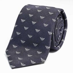 【名入れ無料】エンポリオ アルマーニ EMPORIO ARMANI ネクタイ メンズ 大剣幅7.5cm シルク100% イーグルロゴ ミディアムグレー MADE IN ITALY 340075 3R616 00345 送別会 誕生日 お中元 結婚祝い 結婚式 彼氏 息子 夫 男性 ビジネス 就職祝い 父の日 母の日【スペシャルラッピング660円(別売り)】 ホワイトデー