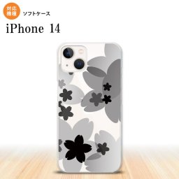 iPhone14 iPhone14 スマホケース 背面ケースソフトケース 花柄 サクラ A 黒 2022年 9月発売 nk-i14-tp051