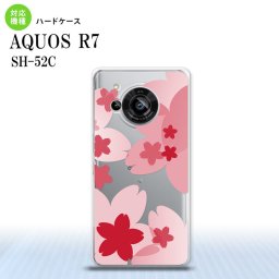 SH-52C AQUOS R7 スマホケース 背面ケース ハードケース 花柄 サクラ A 赤 2022年 7月発売 nk-r7-052
