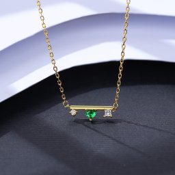 ネックレス FORMICA Nanocrystal グリーン シルバー925 イエローゴールド 小豆 アズキチェーン 引き輪 可愛い かわいい モチーフ ハート はーと cn20101031