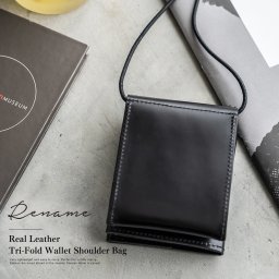 ★SALE50％OFF★【メール便送料無料】Rename 本革 3折財布ショルダー