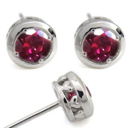 ピアス・ハート・ピアス・一粒・ルビー・ピアス・10金