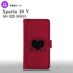 Xperia10V Xperia10V 手帳型スマホケース カバー ハート 飾り 赤 2023年 7月発売 nk-004s-xp105-dr614