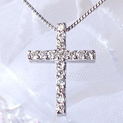 K18YG/PG/WG【0.13ct】ダイヤモンドクロス ペンダントネックレス [I1～SI-2] 透明感溢れるダイヤモンド ゴールド クロス十字架 プレゼント 誕生日 記念日【送料無料】     LPN-0084