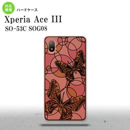 SO-53C SOG08 ワイモバイル Xperia Ace III 背面ケース カバー ステンドグラス風 おしゃれ 蝶 ホワイトピンク ステンドグラス風 かわいい おしゃれ  nk-so53c-sg34