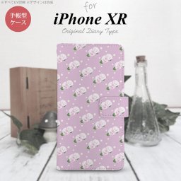 iPhoneXR iPhone XR 手帳型スマホケース カバー 花柄 バラ ドット 紫 ピンク  nk-004s-ipxr-dr260