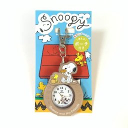 PEANUTS スヌーピー ダイカットキーチェーンウォッチ BE 時計 アクセサリー ベージュ グッズ 日本製