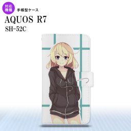 SH-52C AQUOS R7 手帳型スマホケース カバー 女の子 キャラ 水色  nk-004s-r7-dr1330