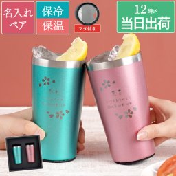 【 送料無料 】【 名入れ 真空断熱 タンブラー 450ml ペア 】 結婚記念日 結婚祝い 両親 夫婦 祖父母 ビアタンブラー 保冷 保温 おしゃれ 名前入り 名入り ギフト 誕生日 プレゼント 人気 還暦 古希 長寿 喜寿 記念品 贈り物 おすすめ お祝い 