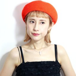 ニットベレー帽 ベレー帽 レディース 春夏用 涼しい帽子 かわいい ぼこぼこベレー サーモニット 女性 ネオンオレンジ 母の日 ギフト お母さん プレゼント ラッピング
