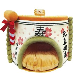 猫犬用品 酒樽ベッド 巣穴 ドーム カドラー  キャットハウス クッションベッド ペット用品 お正月用品 ギフト プレゼントに♪