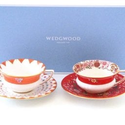 ウェッジウッドWEDGWOOD ワンダーラストWonderlust ティーカップ＆ソーサー　ペア【御結婚・内祝・新築・還暦御祝・熨斗・ギフト包装可能】