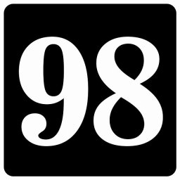 番号シール ナンバー シール 27x27cm ブラック 数字 98 案内板 野球 スポーツ 道具 イベント会場 会議室 部屋番号 店舗 レストラン 飲食店 ショップ ストア 席番号 テーブル