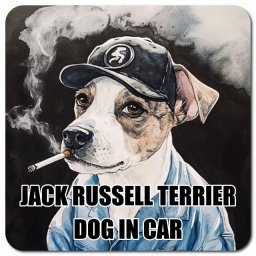 JACK RUSSELL TERRIER ジャックラッセルテリア カーサイン 車 マグネット 強力 13x13cm 正方形 作業服 ちょい悪 マグネットステッカー 犬 安全対策 煽り運転 屋外 防水 屋内