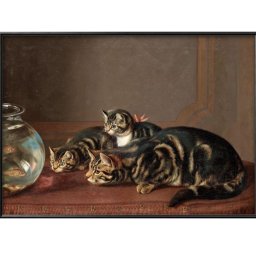 ホレイショー ヘンリー クデリイ 金魚鉢の側の猫 A3 サイズ ポスター アート おしゃれ 絵画 インテリア 北欧 イラスト マット紙 艶消し アートパネル 額 フレーム デザイン 壁掛け ギフト 新築祝い ディスプレイ 引越し祝い　新生活　空間デザイン 