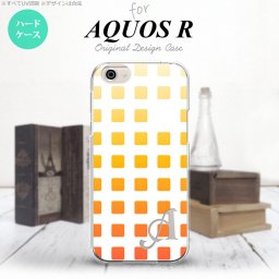 【SH03J】【スマホケース/スマホカバー】【アクオス R】SH03J スマホケース AQUOS R ケース アクオス R イニシャル スクエア オレンジ nk-sh03j-1361ini【メール便送料無料】