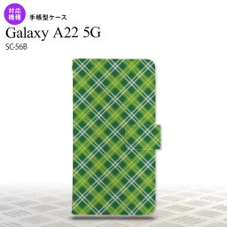SC-56B Galaxy A22 手帳型スマホケース カバー バイアスチェック 緑  nk-004s-a22-dr435