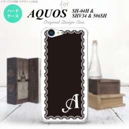 【506SH】【スマホケース/スマホカバー】【アクオス Xx3】506SH スマホケース AQUOS Xx3 ケース アクオス Xx3 イニシャル レース柄（A） 白×黒 nk-506sh-363ini【メール便送料無料】