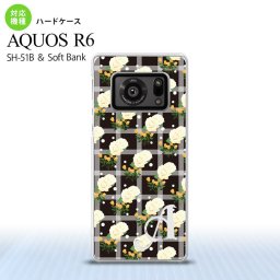 SH-51B AQUOS R6 AQUOS R6 スマホケース ハードケース 花柄 バラ チェック 黒 +アルファベット メンズ レディース nk-r6-253i