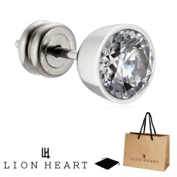正規品 送料無料 ライオンハート LION HEART シングル 片耳 スタッズ ピアス LHMP002 LHMP002NS ステンレス 316L サージカルステンレス キュービックジルコニア メンズ仕様 レディース ユニセックス シルバー 男性 女性 ギフト プレゼント おすすめ 誕生日 クリスマス バレンタイン お祝い