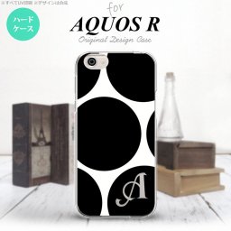 【SH03J】【スマホケース/スマホカバー】【アクオス R】SH03J スマホケース AQUOS R ケース アクオス R イニシャル 水玉B 白×黒 nk-sh03j-1114ini【メール便送料無料】