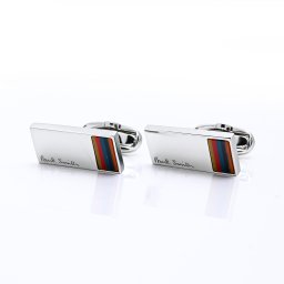 ポールスミス Paul Smith カフリンクス カフスボタン ロゴ ストライプ メンズ シルバ マルチカラー CUFF MSTRPE 96 英国 送別会 【スペシャルラッピング660円(別売り)】 誕生日 結婚祝い 結婚式 彼氏 息子 夫 男性 財布 高級 母の日 バレンタイン アクセサリー ファッション小物 ビジネス小物 ホワイトデー
