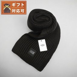 アグ UGG W Chunky Rib Knit Scarf マフラー 20166-BLK レディース ブラック マフラー