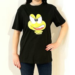 ど根性ガエル ピョン吉ツヨキ Tシャツ(ブラック) Lサイズ アパレル