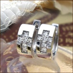 【高級仕様K18WG(約)3.90g】K18YG/PG/WG pt900【0.2ct】ダイヤモンド クロスフープピアス『Cross』 [SIクラス] 透明感溢れるダイヤモンド フープ メンズ ペアジュエリー 婚約 結婚 誕生日 記念日 10年 10周年 クロス 女性用 ゴールド【送料無料】    LP-442B