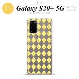 SC-52A SCG02 Galaxy S20+ 5G スマホケース ソフトケース アーガイル クリア 黄 メンズ レディース nk-s20p-tp1406