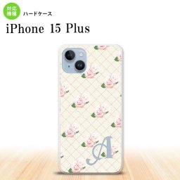 iPhone15 plus iPhone15 plus スマホケース 背面ケース ハードケース 花柄 バラ 編み ベージュ +アルファベット 2023年 9月発売 nk-i15pl-264i