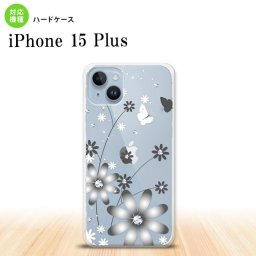 iPhone15 plus iPhone15 plus スマホケース 背面ケース ハードケース 花柄 ガーベラ 透明 グレー 2023年 9月発売 nk-i15pl-071