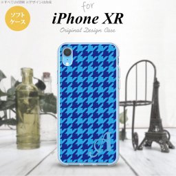 iPhoneXR iPhone XR スマホケース ソフトケース 千鳥 格子 大 青 +アルファベット メンズ レディース nk-ipxr-tp919i
