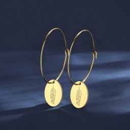 ピアス 両耳用 石なし ステンレス イエローゴールド フープ 上品 エレガント おしゃれ 可愛い かわいい きれいめ モチーフ リーフ 葉 te21032024