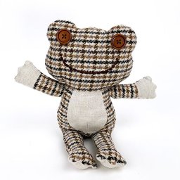 かえるのピクルス ブラウンチェック ハグぬいぐるみ インテリア チェック