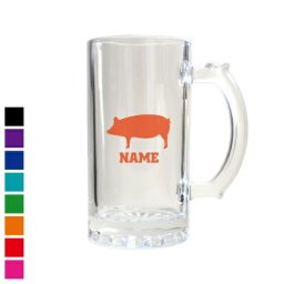 「ブタ」名入れビアマグ 名入れジョッキ 中ジョッキ 生ビール マイジョッキ ビアグラス タンブラー お祝い ギフト ビアジョッキ   【cb】豚 Pig 豚肉 ポーク