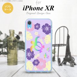 iPhoneXR iPhone XR スマホケース ソフトケース ホヌ ハイビスカス 紫 メンズ レディース nk-ipxr-tp683