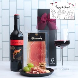 夏ギフト お中元 赤ワイン おつまみ ギフト イエローテイル カベルネ・ソーヴィニヨン 750ml 生ハム ハモンセラーノ 冷蔵配送 リボン化粧箱
