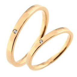 結婚指輪 ペアリング 18金 シンプル リング 指輪 ピンクゴールドk18 ダイヤモンド マリッジリング k18 18k 2mm ペア 2本 セット 甲丸 ホワイトデー
