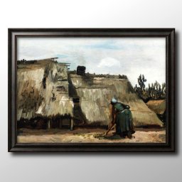 フィンセント ファン ゴッホ 田舎家の前で土を掘る農婦 Schilderij A3 サイズ ポスター アート おしゃれ 絵画 インテリア 北欧 イラスト マット紙 艶消し アートパネル 額 フレーム デザイン 壁掛け ギフト 新築祝い ディスプレイ 引越し祝い　新生活　空間デザイン 