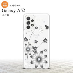 SC-53B Galaxy A52 スマホケース ソフトケース 花柄 ガーベラ 透明 グレー メンズ レディース nk-sc53b-tp071