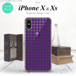 【iPhoneX】【スマホケース/スマホカバー】【アイフォンX】iPhoneX スマホケース カバー アイフォンX 千鳥柄 紫クリア nk-ipx-909【メール便送料無料】