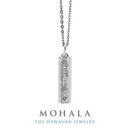 モハラ ハワイアンジュエリー ネックレス メンズ 父の日 ブルー ダイヤモンド 金属アレルギー対応 ステンレス チェーンネックレス おしゃれ 彼氏 彼女 友達 結婚式 結婚記念日 夫 誕生日プレゼント 記念日 ギフト MOHALA 成人 卒業 入学