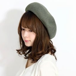 メンズ ベレー 春 サマーベレー レディース 夏 ニット ベレー帽子 無地 涼しい シンプルベレー ゆったり クリスピーベレー 帽子 サマーニット ユニセックス 大きめ 男女兼用 フリーサイズ アジャスターサイズ調整 ミリタリー コーデ カーキ 父の日
