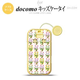 SH-03M キッズケータイSH-03M スマホケース ソフトケース 招き猫 白 メンズ レディース nk-sh03m-tp152