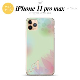iPhone11ProMax iPhone11pro max スマホケース ソフトケース ぼかし 花柄 緑 +アルファベット メンズ レディース nk-i11pm-tp1591i
