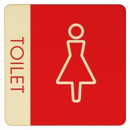 27x27cm トイレ 御手洗 TOILET トイレマーク L1 女 WOMENS ピクトサイン 木製ドアサイン ドアプレート インテリア 施設 案内