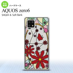 SHG04 ZERO6 AQUOS zero6 背面ケース カバー ステンドグラス風 おしゃれ ガーベラ レッド ステンドグラス風 かわいい おしゃれ 背面ケース nk-zero6-sg03